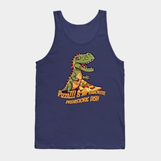 Pizza Lover Dinosaur T-Shirt Design for Foodies and Dino Enthusiasts Tank Top